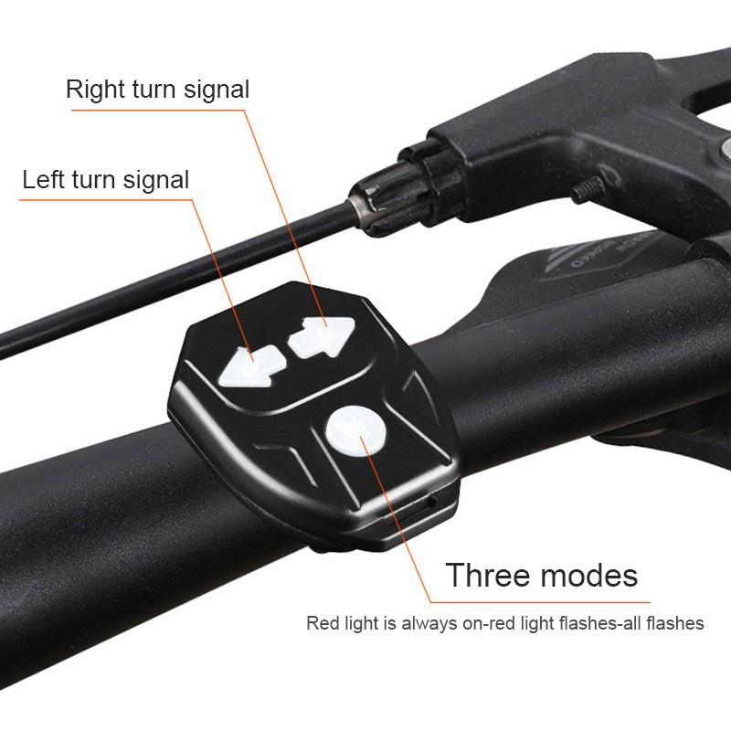5 Modes USB Rechargeable LED Bike Turning Signal Taillight Waterproof Bicycle Remote Control Warning Lamp