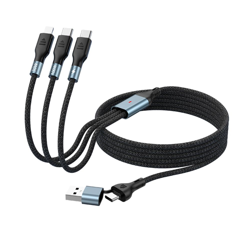3 In 2 100W USB A/USB C To USB C Lighting Cable Fast Charging Data Cord Compatible For IPhone 15 Laptops Tablet S24/S23