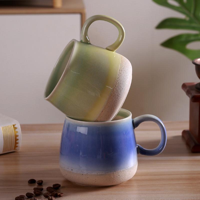 Creative Gradual Change Ceramic High Value Household Large Capacity Water Cup Ceramic Couple Breakfast Cup