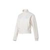 Solid Color Logo Stand Collar Long Sleeve Jacket Women Jackets White IM8850