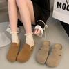 Thick-soled Retro Versatile Women's Shoes Wear Autumn New Bag Head Half Slippers Soft-soled Shoes