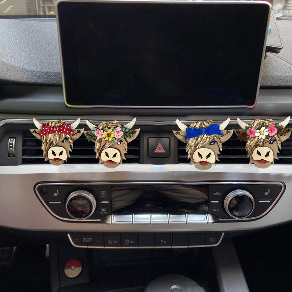 Colorful Bow Cow Shaped Aroma Vent Car Love Stone Creative Perfume Car Diffuser Perfume Clip Conditioning Car Interior Accessories