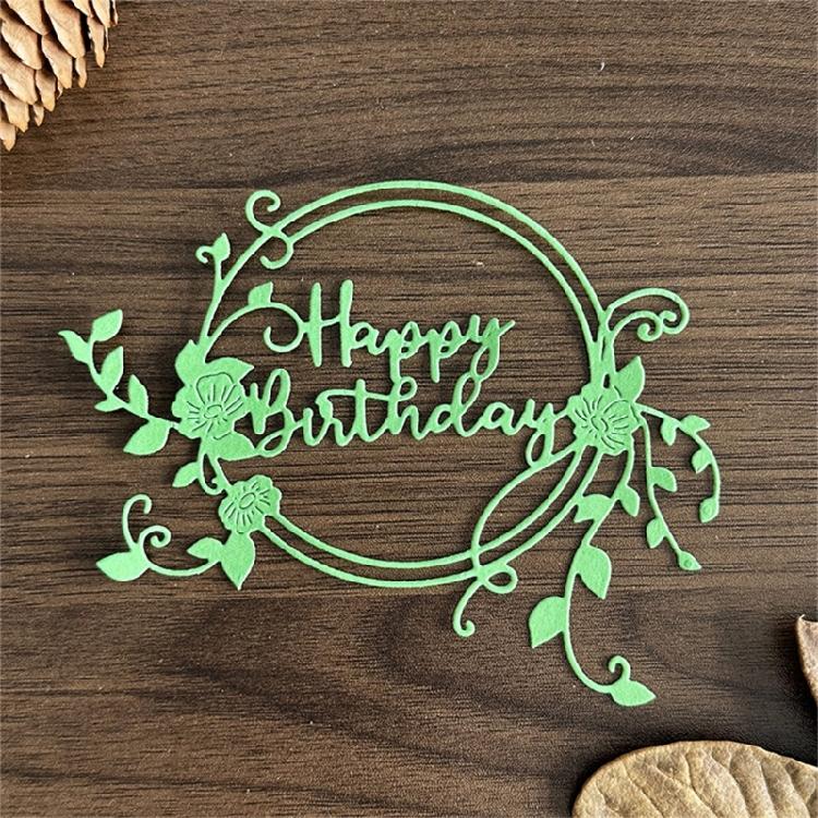 Wreath Cutting Dies for Photo Scrapbooking Card Making Decorations Embossing Stencils Happy Birthday Die Cuts