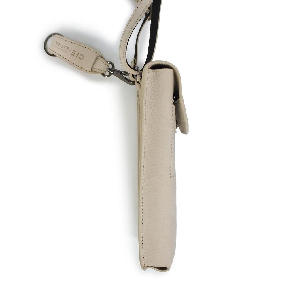 CIE FOLK MOBILE SD-S TAUPE Genuine Leather Nubuck with Hook and Eye Closure and Reflector, Smartphone Shoulder Bag for Men and Women