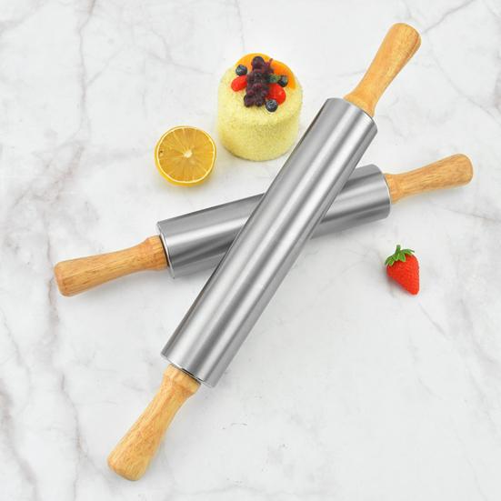 Скалки из нержавеющей стали Yousheng для выпечки пиццы, теста, хлеба, пирогов, ролики с деревянными ручками, регулируемая толщина, кухонные инструменты