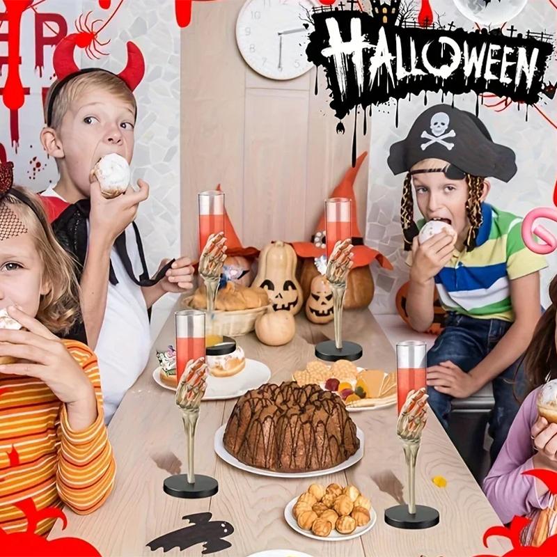 Хэллоуин Ретро Бокал Столовая посуда Рука Скелета Дизайн Руки Пластиковые Флейты для шампанского Хэллоуин Украшения Вечеринка Барные аксессуары