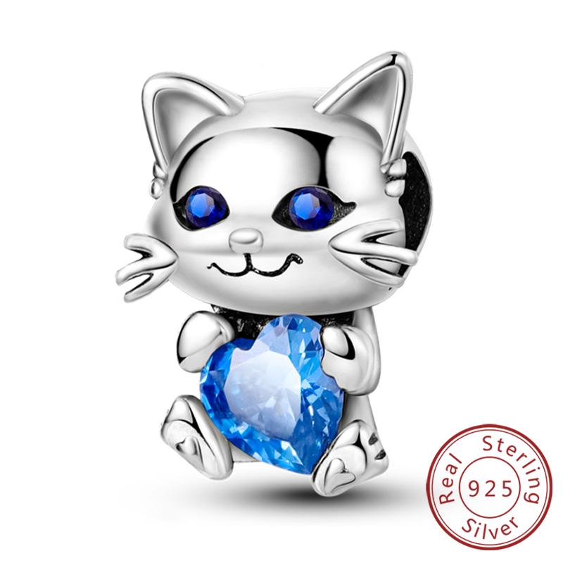 Медные Шармы Бусины Сердце Любви Счастливые Звезды Самолет Голубые Цирконы Шармы Подвески Подходят для Браслетов Шармов Женские Украшения