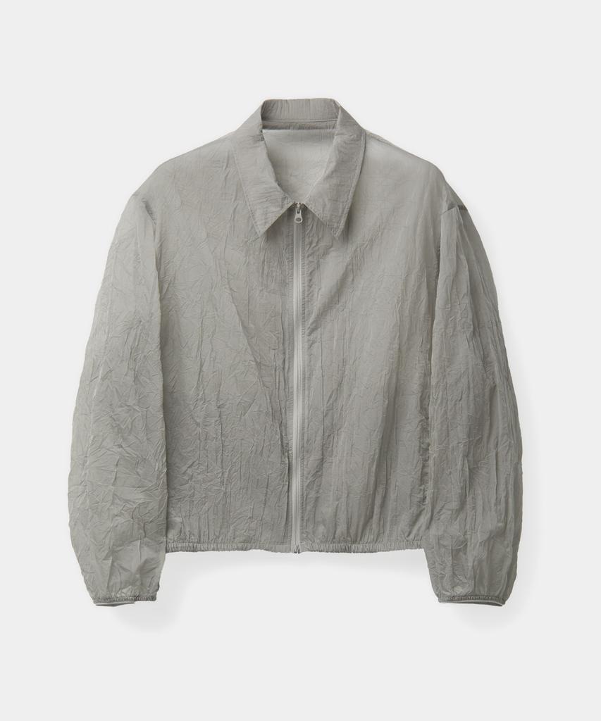 Coor Crease Sheer Easy Collar Jumper (Light Grey)