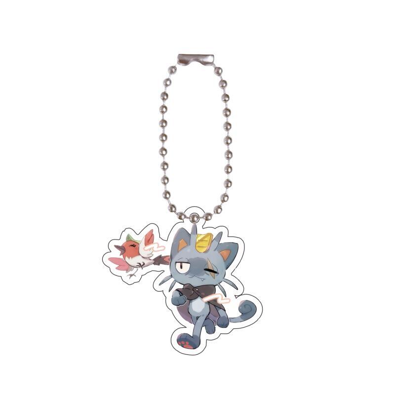 Акриловый брелок для ключей из аниме для Brionne, Алолан Мяут, Pumpkaboo, Chimchar, Espurr, Piplup, Q-версия, Самодельный акриловый брелок-подвеска