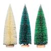 Mini Christmas Tree Sisal Snow Frost Artificial Pine Tree With Wooden Base