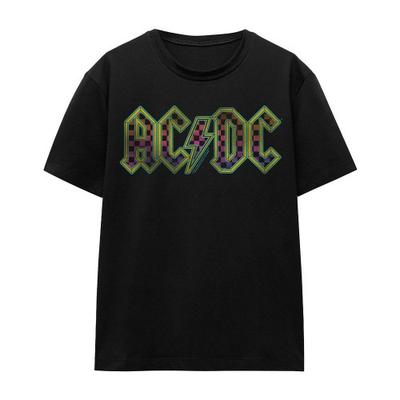 AC/DC Унисекс футболка для взрослых с градиентным логотипом в клетку