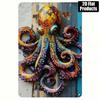 Vintage Octopus Metal Sign 2D Wall Art Nautical Home Decor