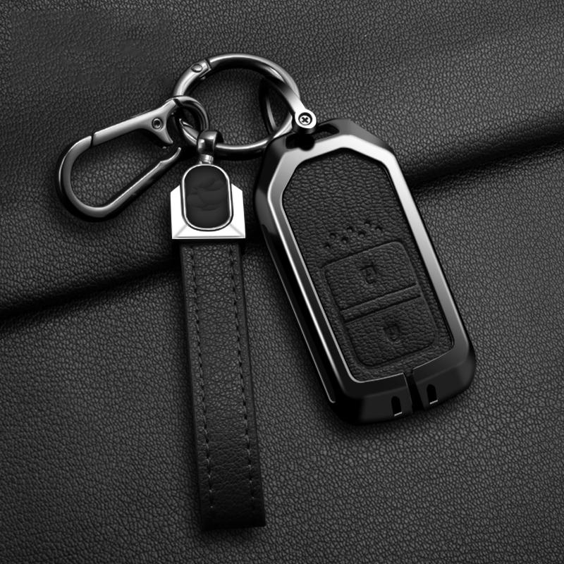 Zinc Alloy Leather Car Key Cover Shell Case for Honda Civic CRV HRV Accord Pilot Fit Freed Vezel Odyssey 2018 - 2022 Accessories