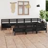 Day and Night - Day and Night Garden Furniture Set 10 Pieces Solid Black Pine Wood