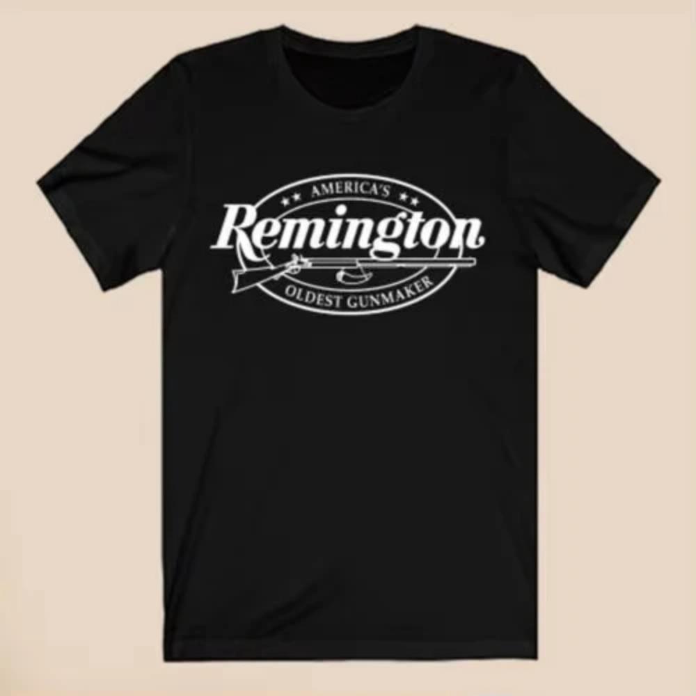 2025 Мужская черная футболка Remington Firearms Высококачественный люксовый бренд Популярный стиль Инс Y2k