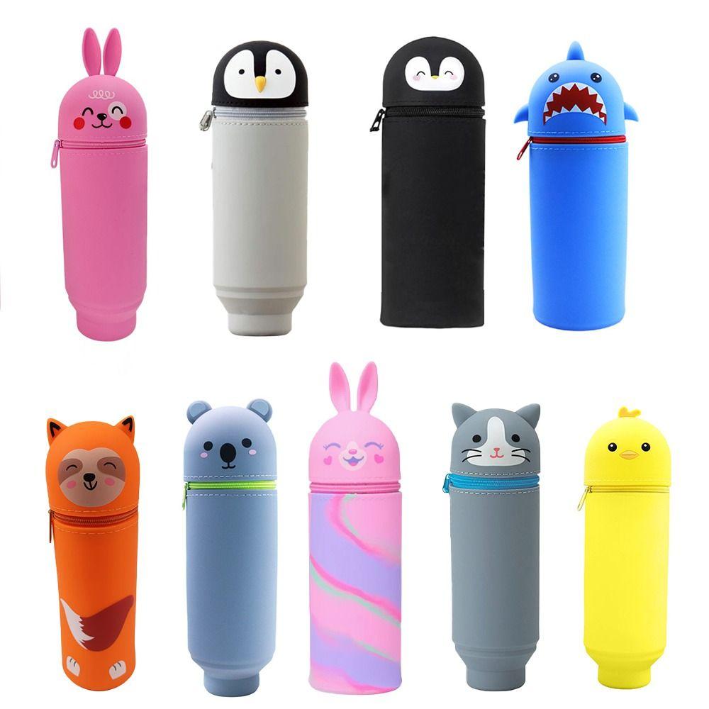 1 шт. Силиконовый пенал в форме животного Органайзер для канцелярских принадлежностей Мультяшный пенал для студентов