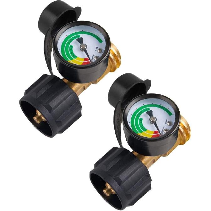 SHINESTAR Upgraded Propane Tank Gauge For 5-20 Lb Propane Tank With QCC1 Connection, Accurate Gas Level Indicator, Perfect For BBQ And RV Camper,