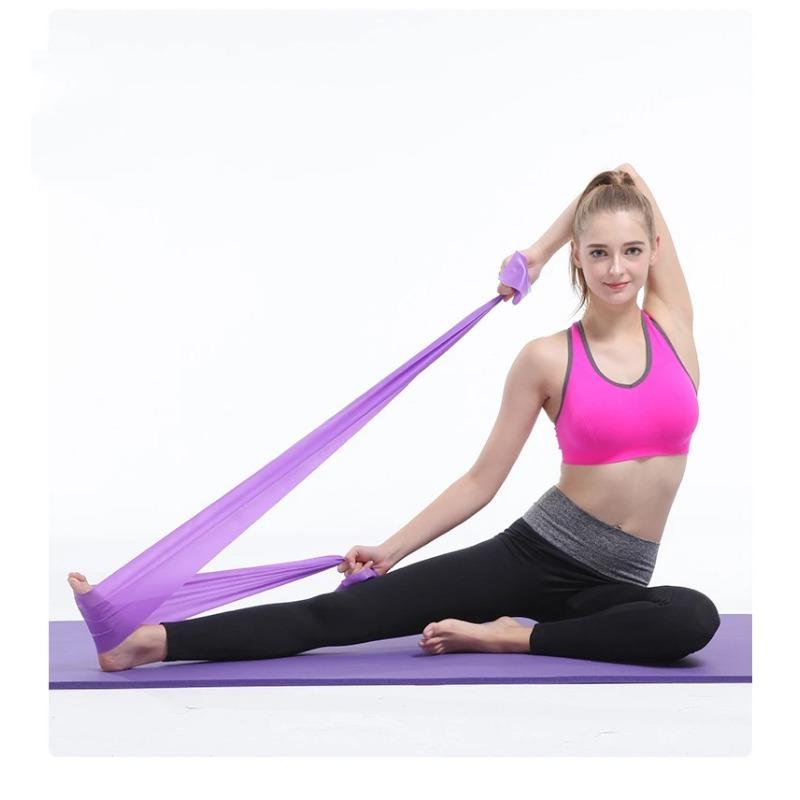 Yoga Pilates Stretch Resistance Band Exercise Fitness Band Training Elastic Exercise Fitness Rubber 150-200cm Natural Rubber Gym