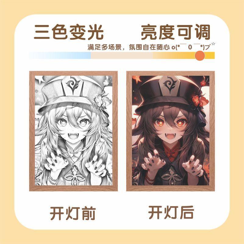 Световая живопись Фигурка Genshin Impact Гань Юй Ху Тао Ёимия Ночник