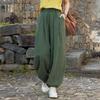 Premium Cotton Linen Long Pants for Women Summer Distressed Casual Loose Versatile Cuffed Relaxed Lantern Pants