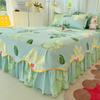 Подзор для кровати с принтом и наволочкой Покрывало для кровати размера «queen size» с оборками Защитный чехол для матраса Домашнее постельное белье Мягкое покрывало jupe de lit