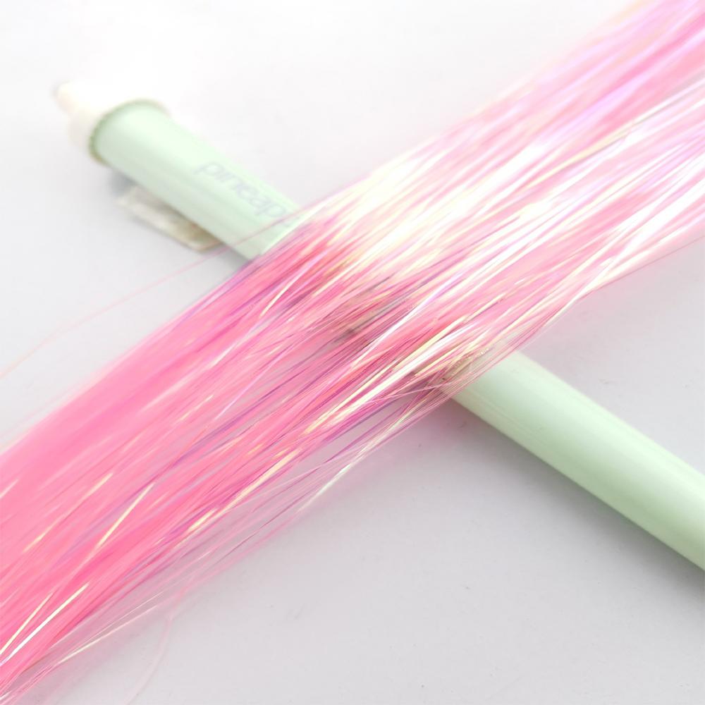 93/120cm Sparkle Synthetics Hair Extensions Tinsel Rainbow Colored Strands Girls Headwear Hairbinge Hair Laser False Decor