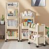 Передвижная книжная полка на колесиках, собранная стойка для хранения игрушек, большая вместимость, угловая стойка для хранения книг, многослойный простой шкаф-витрина