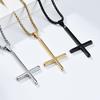 European and American Style Titanium Steel Reverse Cross Necklace St Peters Inverted Simple Cross