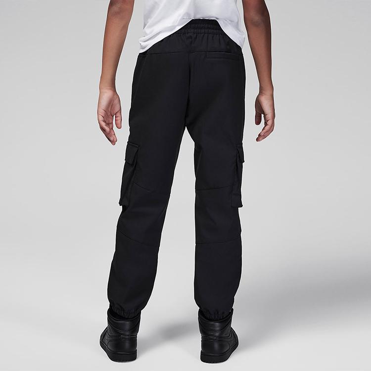 Jordan Однотонные спортивные брюки с несколькими карманами и манжетами на завязках, детские штаны черного цвета FZ1966-010