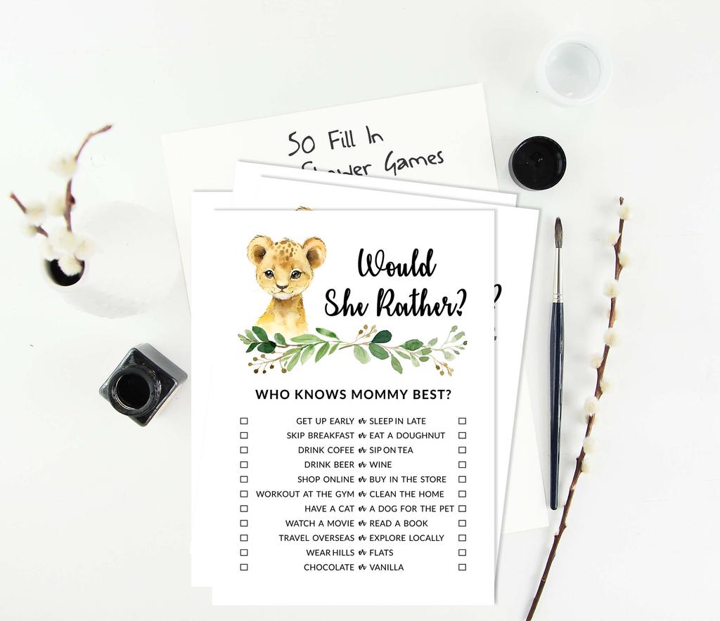 Inkdotpot Игровой набор для детского душа из 50 игр BabyA AlphabetA ABCA для вечеринки Baby Cheetah Jungle Animals