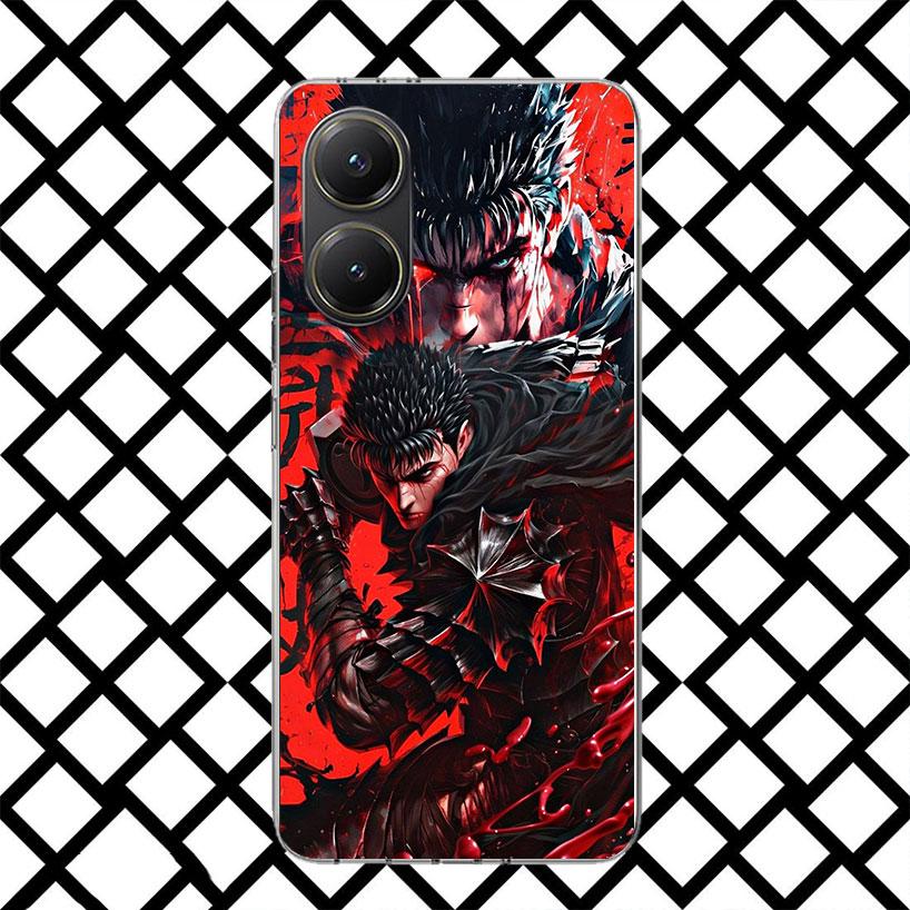 Черно-белый чехол для телефона G-Guts B-Berserks для Xiaomi Poco F7 Ultra X7 X6 X5 Pro X4 Gt M8 M7 Redmi 15 15C 13 13C 12 12C Мягкая крышка