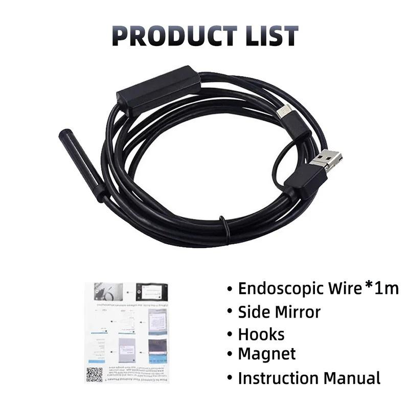 Новейшая 7,0-мм USB-камера типа C для эндоскопа на базе Android-ПК, камера-бороскоп с 6 регулируемыми светодиодами