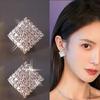 Korean Style Exquisite Square Diamond Earrings for Women
