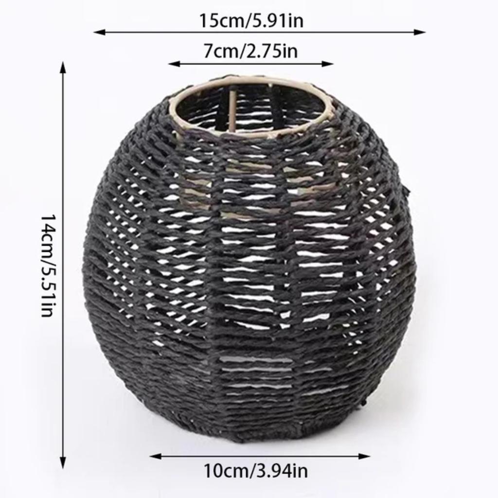 New Exquisite Handwoven Paper Rattan Pendant Lamp Shade - Beautifully Crafted Handmade Wicker Lampshade for Chandelier, Pendant