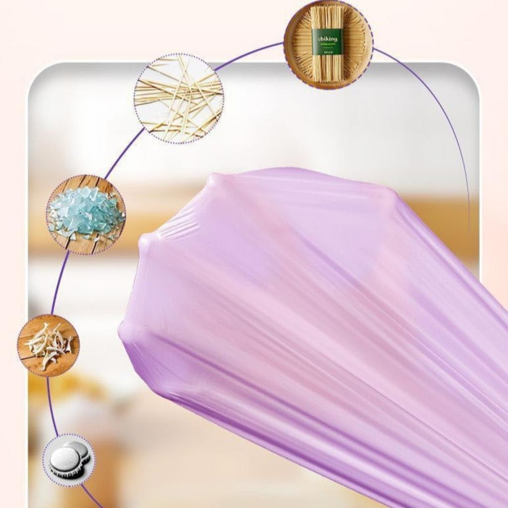 100 фиолетовых мусорных мешков с завязками, пластиковые мусорные мешки, подходят для кухни, ванной, спальни и дома - портативная утилизация