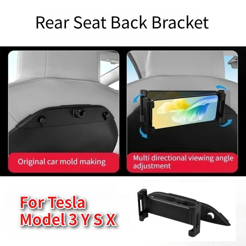 Car Seat Back Headrest Bracket Multifunctional Hanging Hook 4.7-12.9 Inch Tablet Stand Cell Phone Holder for Tesla Model 3/Y/S/X