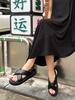 Blanc Sur Blanc Aria Platform Sandals Black