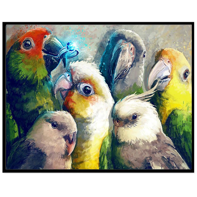 Животное 5D Алмазная картина Полный алмаз Лошадь Сова Попугай Панда Круглая Алмазная мозаика Узор Домашнее украшение Diy Ручная работа Wall St