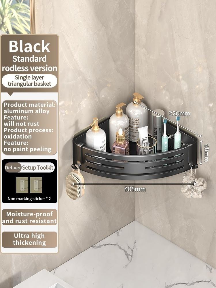 Нет необходимости сверлить стены для установки Алюминиевая полка для ванной Полки Подставка для шампуня Держатель для хранения Кухонный органайзер Настенная полка