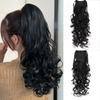 24-дюймовые натуральные вьющиеся волнистые наращивания хвоста, пушистые наращивания хвоста для женщин и девочек