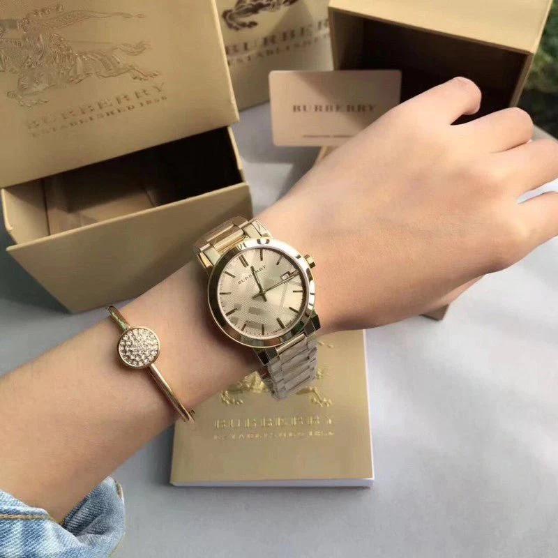 Burberry Женские часы BU9038 из нержавеющей стали с ионным покрытием из швейцарского золота