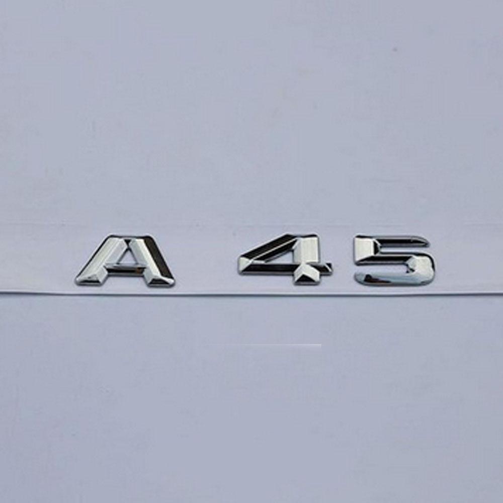 For Mercedes Benz W176 W177 A45 ClA45 GlA45 Turbo 4Matic Bright Silver 3D Car Style Decorate Fender Boot Cover Logo Badge New AZ1 b20