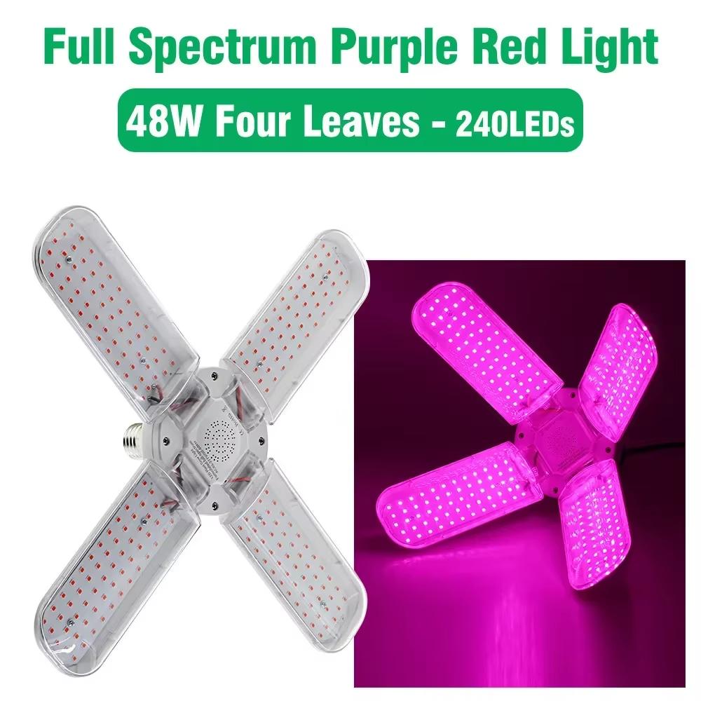 E27 Full Spectrum Grow Light 24W 36W 48W LED Foldable Phyto Lamp SMD 2835 Bulbs Indoor Plants Bloom Flowering Grow Lamp Garden