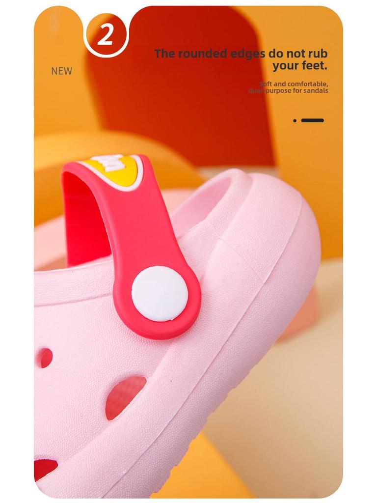 Детские милые летние шлепанцы с медведем, нескользящие: Мягкая подошва, крутые клоги для мальчиков и девочек