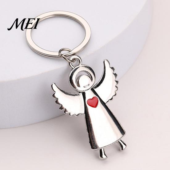 Handbags Decorative Accessories Angel Keychain for Women Men, Love Heart Zinc Shape Alloy Car Key Ring, Charm Accessory