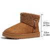 Faux Fur Non Slip Snow Boots Women 2025 Winter Round Toe Thick Bottom Ankle Boots Brown Warm Short Plush Cotton Booties