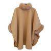 Autumn Women's Fashion Solid Color Fur Collar Medium Length Woolen Coat