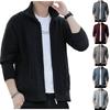 Men's  Standing Collar  Add Cotton  Adding Fleece  Thickened  Long Sleeves  Color Matching  Cardigan  Knitting  Sweater  Coat