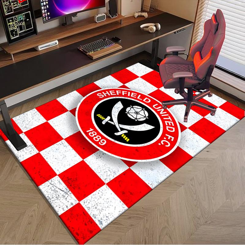 1PC She-ffield Fc Crest Rug Game Carpet, Floor Mat for Bedroom Living Room Entryway Rug, Home Decor Idea Gift for Christmas birthday