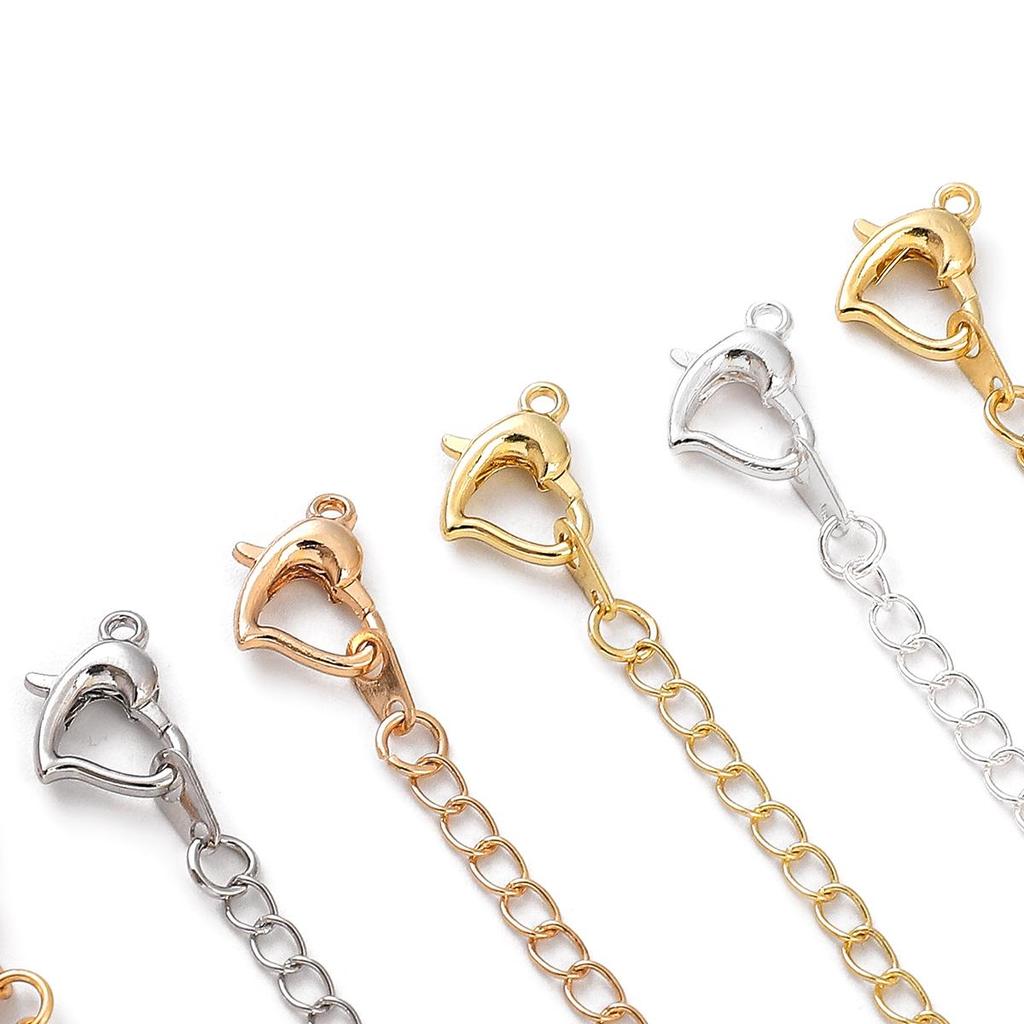 Copper Clad Iron Peach Heart Buckle Tail Chain For DIY Jewelry Making Craft Accessories